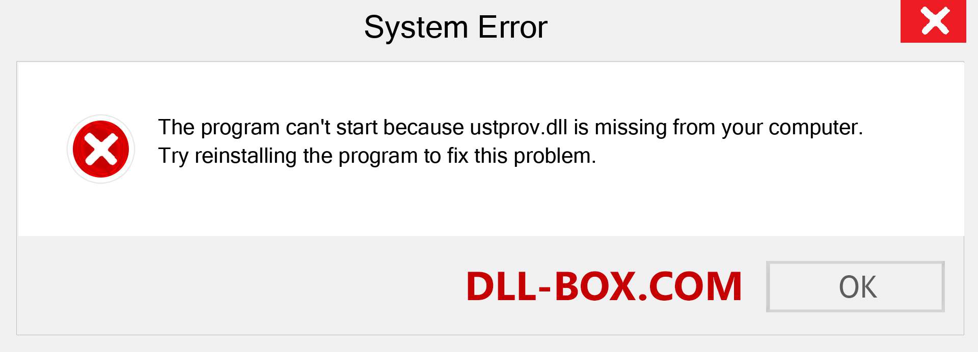  ustprov.dll file is missing?. Download for Windows 7, 8, 10 - Fix  ustprov dll Missing Error on Windows, photos, images